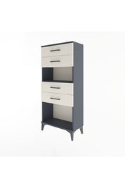 Arges Dolap Tek Raflı 4 Çekmeceli 60x30x134 Antrasit-Aytaşı