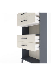 Arges Dolap Tek Raflı 4 Çekmeceli 60x30x134 Antrasit-Aytaşı