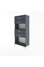 Arges Dolap Tek Raflı 4 Çekmeceli 60x30x134 Antrasit-Antrasit