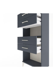 Arges Dolap Tek Raflı 4 Çekmeceli 60x30x134 Antrasit-Antrasit