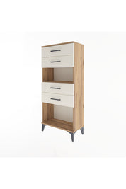 Arges Dolap Tek Raflı 4 Çekmeceli 60x30x134 Çam-Aytaşı