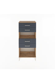 Arges Dolap Tek Raflı 4 Çekmeceli 60x30x134 Çam-Antrasit