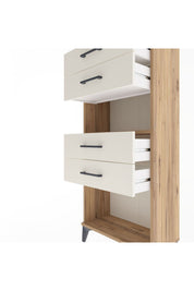 Arges Dolap Tek Raflı 4 Çekmeceli 60x30x134 Çam-Aytaşı