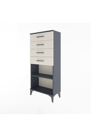 Arges Dolap Tek Raflı 4 Çekmeceli 60x30x134 Antrasit-Aytaşı