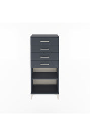 Arges Dolap Tek Raflı 4 Çekmeceli 60x30x134 Antrasit-Antrasit