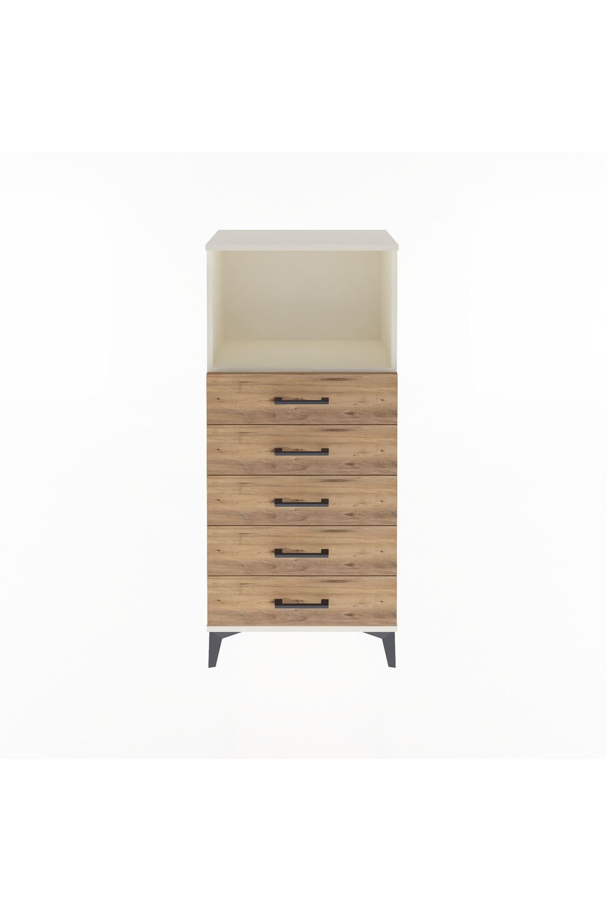 Arges Dolap Tek Raflı 5 Çekmeceli 60x30x134 Aytaşı-Çam