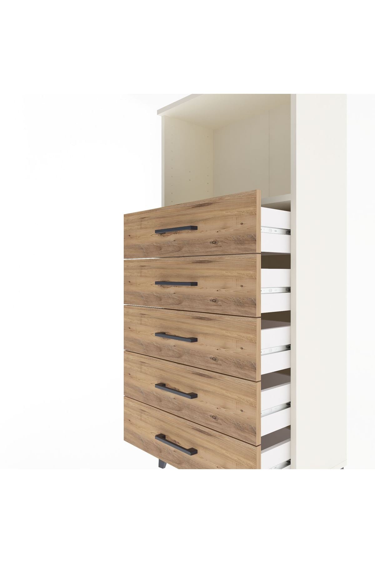 Arges Dolap Tek Raflı 5 Çekmeceli 60x30x134 Aytaşı-Çam