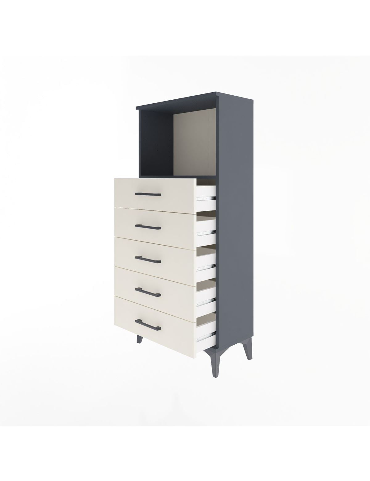 Arges Dolap Tek Raflı 5 Çekmeceli 60x30x134 - S17M059V4A