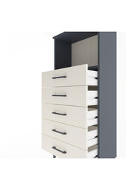 Arges Dolap Tek Raflı 5 Çekmeceli 60x30x134 Antrasit-Aytaşı