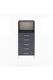 Arges Dolap Tek Raflı 5 Çekmeceli 60x30x134 Antrasit-Antrasit