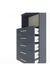 Arges Dolap Tek Raflı 5 Çekmeceli 60x30x134 Antrasit-Antrasit