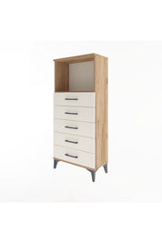 Arges Dolap Tek Raflı 5 Çekmeceli 60x30x134 Çam-Aytaşı