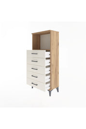 Arges Dolap Tek Raflı 5 Çekmeceli 60x30x134 Çam-Aytaşı