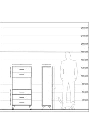 Arges Dolap Tek Raflı 5 Çekmeceli 60x30x134 Aytaşı-Çam