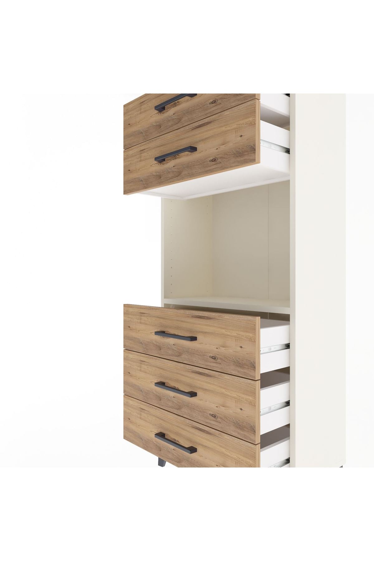 Arges Dolap Tek Raflı 5 Çekmeceli 60x30x134 Aytaşı-Çam