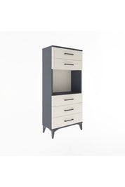 Arges Dolap Tek Raflı 5 Çekmeceli 60x30x134 Antrasit-Aytaşı