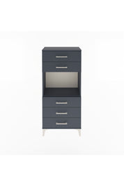 Arges Dolap Tek Raflı 5 Çekmeceli 60x30x134 Antrasit-Antrasit