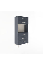 Arges Dolap Tek Raflı 5 Çekmeceli 60x30x134 Antrasit-Antrasit