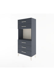 Arges Dolap Tek Raflı 5 Çekmeceli 60x30x134 Antrasit-Antrasit