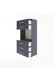 Arges Dolap Tek Raflı 5 Çekmeceli 60x30x134 Antrasit-Antrasit