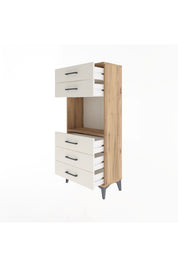 Arges Dolap Tek Raflı 5 Çekmeceli 60x30x134 Çam-Aytaşı