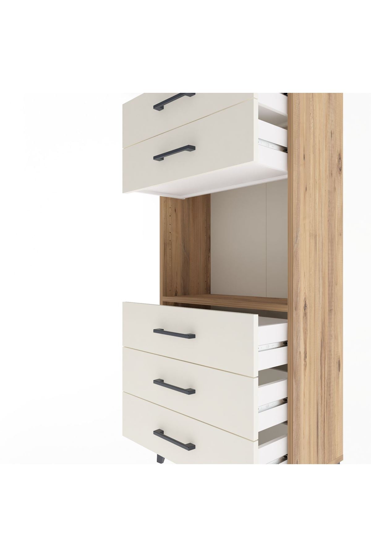 Arges Dolap Tek Raflı 5 Çekmeceli 60x30x134 Çam-Aytaşı
