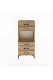 Arges Dolap Tek Raflı 5 Çekmeceli 60x30x134 Çam-Çam