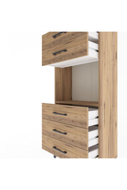 Arges Dolap Tek Raflı 5 Çekmeceli 60x30x134 Çam-Çam