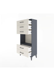 Arges Dolap Tek Raflı 5 Çekmeceli 60x30x134 Antrasit-Aytaşı