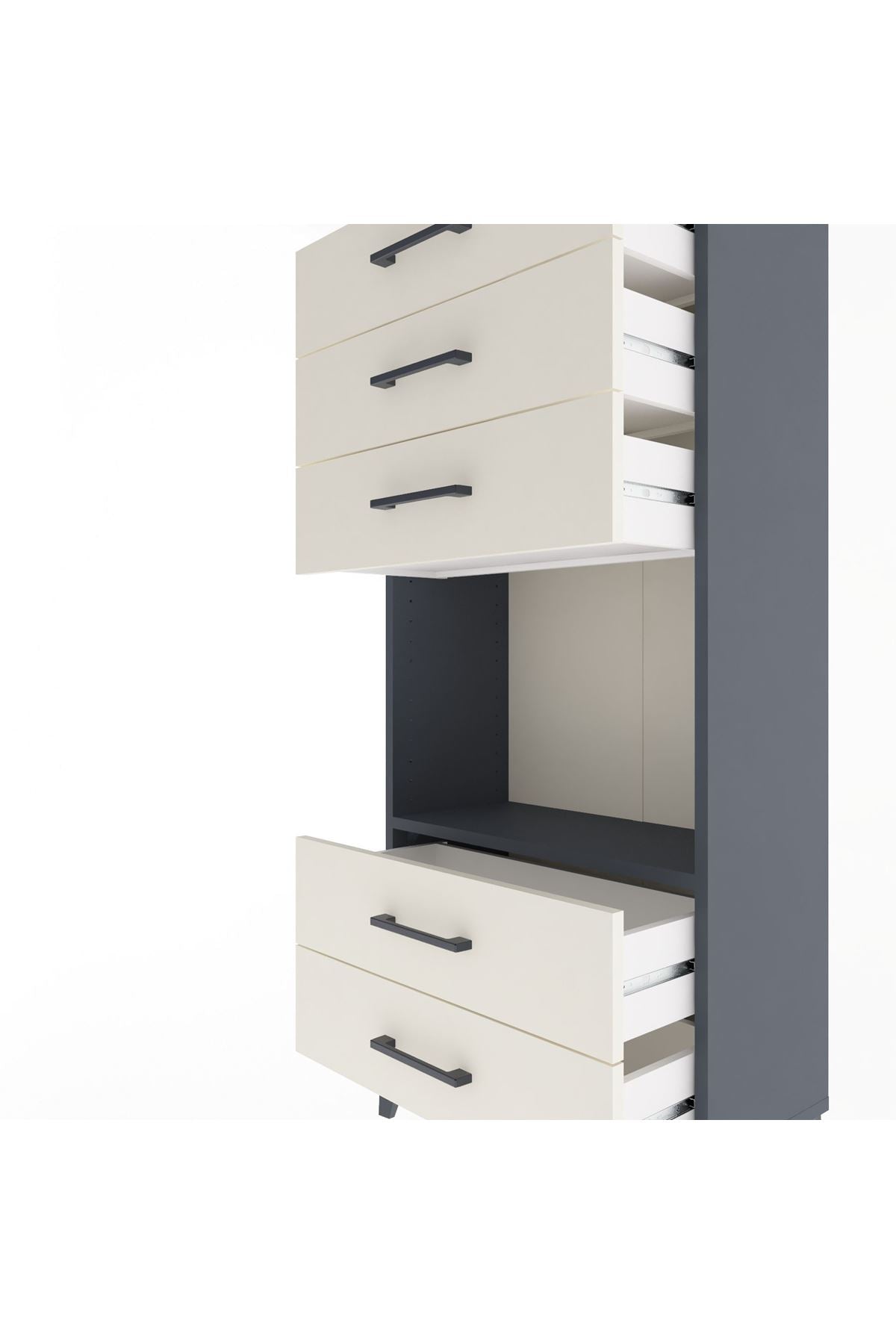 Arges Dolap Tek Raflı 5 Çekmeceli 60x30x134 Antrasit-Aytaşı