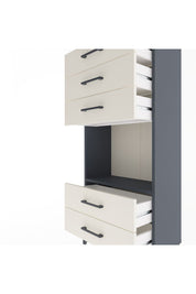 Arges Dolap Tek Raflı 5 Çekmeceli 60x30x134 Antrasit-Aytaşı