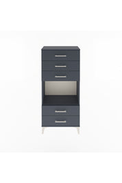 Arges Dolap Tek Raflı 5 Çekmeceli 60x30x134 Antrasit-Antrasit