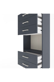 Arges Dolap Tek Raflı 5 Çekmeceli 60x30x134 Antrasit-Antrasit