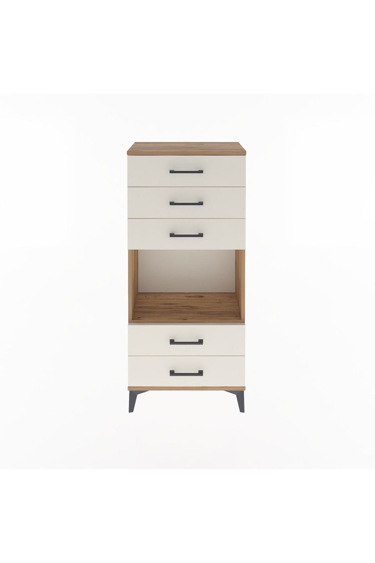 Arges Dolap Tek Raflı 5 Çekmeceli 60x30x134 Çam-Aytaşı