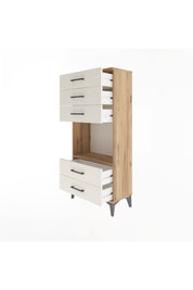 Arges Dolap Tek Raflı 5 Çekmeceli 60x30x134 Çam-Aytaşı