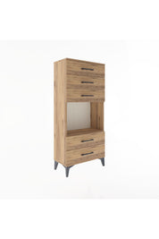 Arges Dolap Tek Raflı 5 Çekmeceli 60x30x134 - S17M061V9A