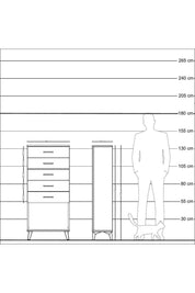 Arges Dolap 5 Çekmeceli 60x30x134 Aytaşı-Antrasit