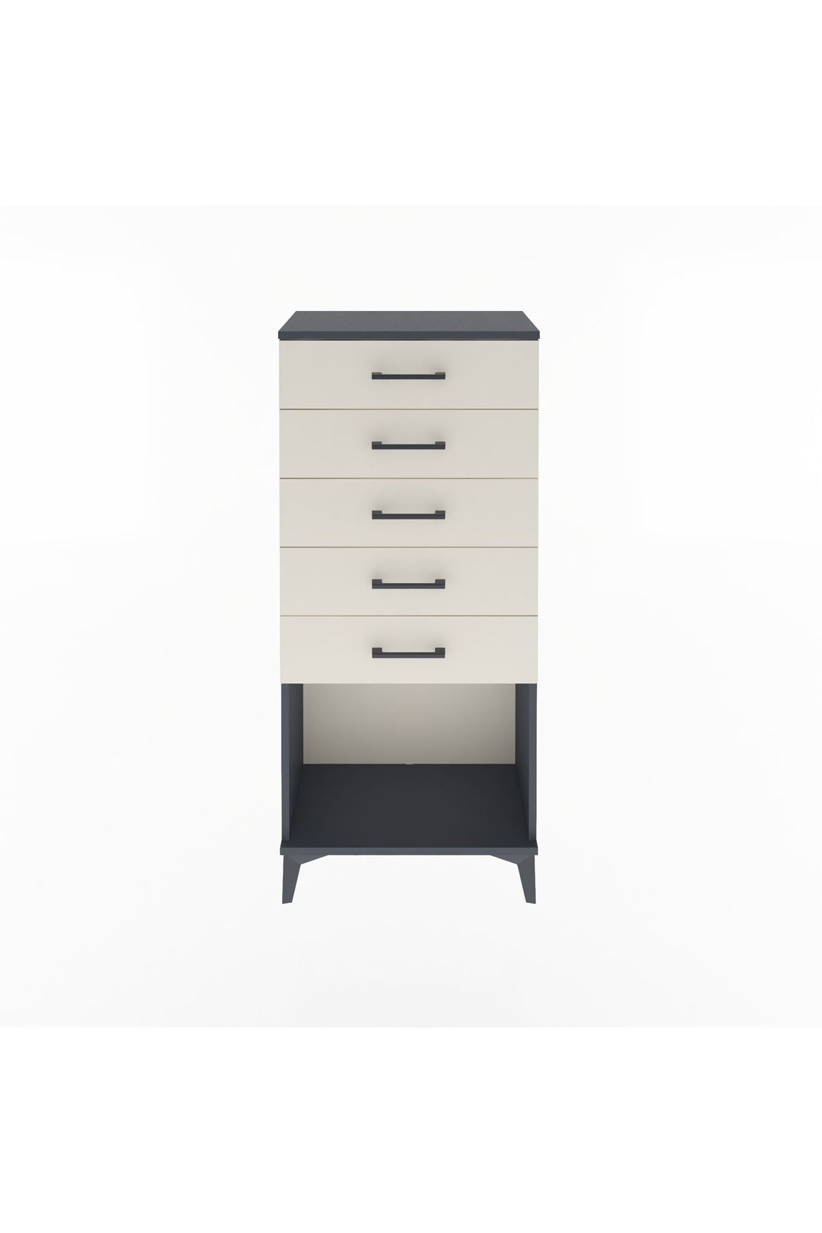 Arges Dolap 5 Çekmeceli 60x30x134 Antrasit-Aytaşı