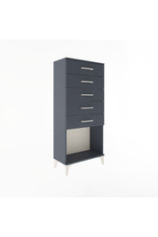 Arges Dolap 5 Çekmeceli 60x30x134 Antrasit-Antrasit