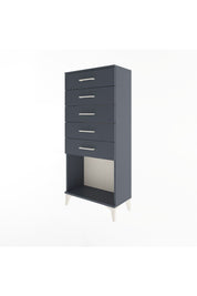 Arges Dolap 5 Çekmeceli 60x30x134 Antrasit-Antrasit