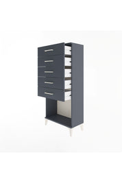 Arges Dolap 5 Çekmeceli 60x30x134 Antrasit-Antrasit