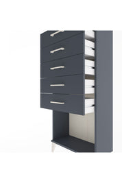 Arges Dolap 5 Çekmeceli 60x30x134 Antrasit-Antrasit