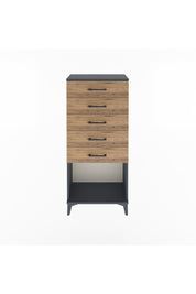 Arges Dolap 5 Çekmeceli 60x30x134 Antrasit-Çam
