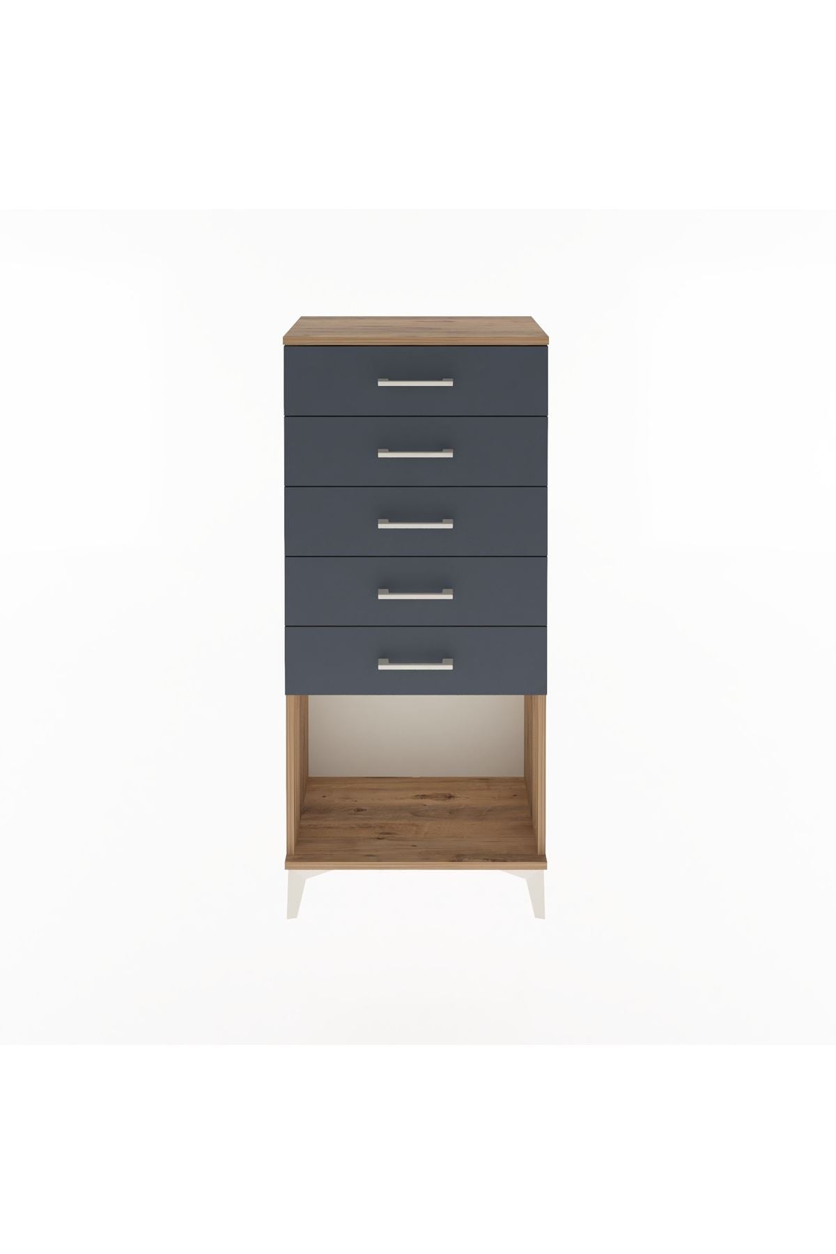 Arges Dolap 5 Çekmeceli 60x30x134 Çam-Antrasit