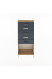 Arges Dolap 5 Çekmeceli 60x30x134 Çam-Antrasit