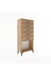 Arges Dolap 5 Çekmeceli 60x30x134 Çam-Çam