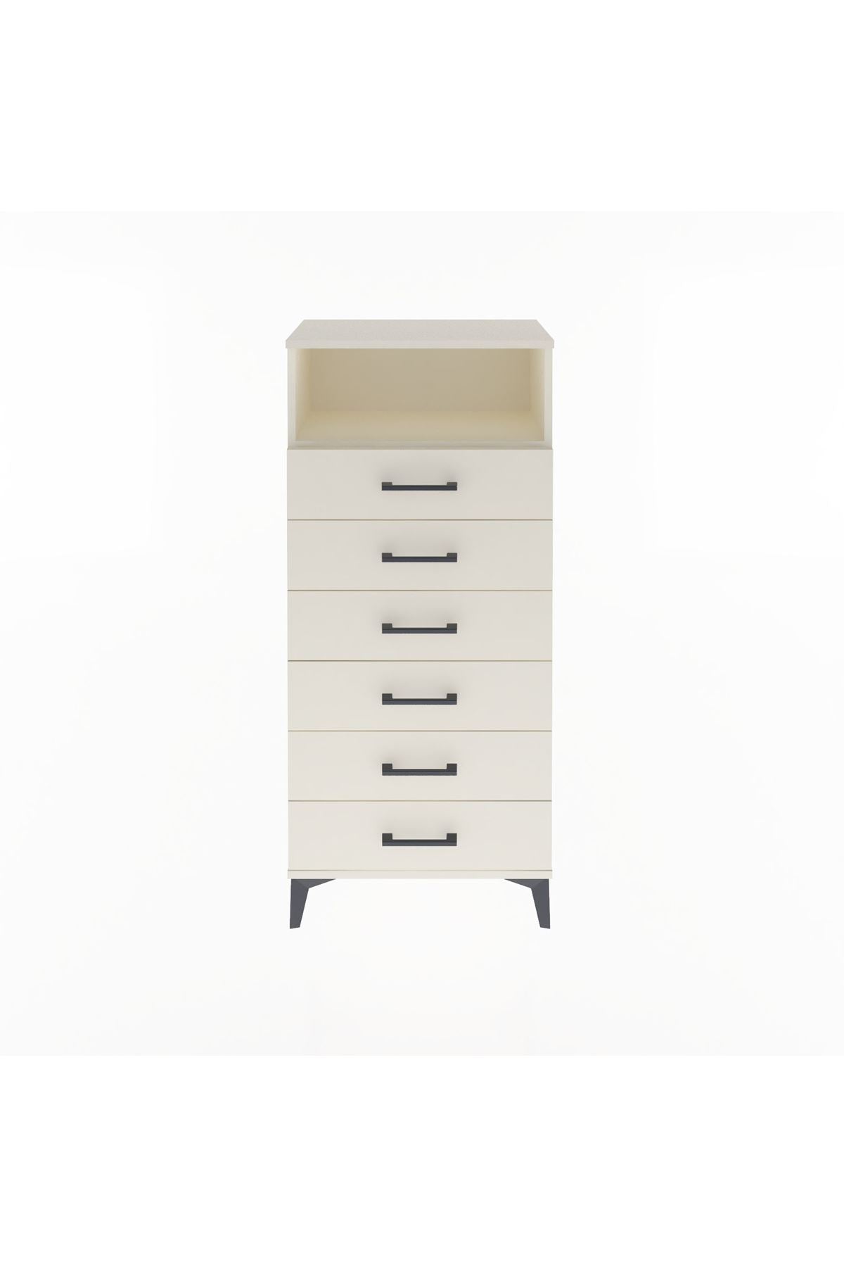 Arges Dolap Tek Raflı 6 Çekmeceli 60x30x134 Aytaşı-Aytaşı