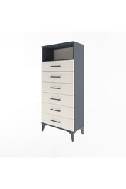 Arges Dolap Tek Raflı 6 Çekmeceli 60x30x134 Antrasit-Aytaşı