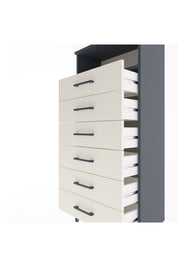 Arges Dolap Tek Raflı 6 Çekmeceli 60x30x134 Antrasit-Aytaşı