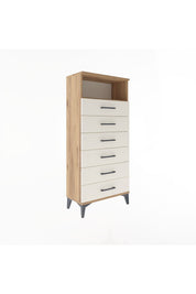 Arges Dolap Tek Raflı 6 Çekmeceli 60x30x134 Çam-Aytaşı